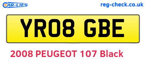 YR08GBE are the vehicle registration plates.
