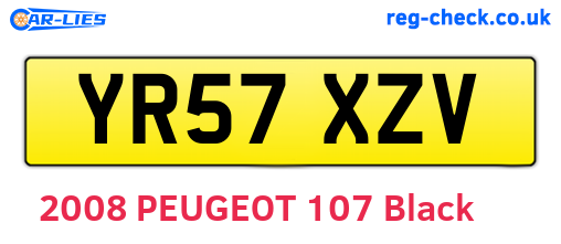 YR57XZV are the vehicle registration plates.