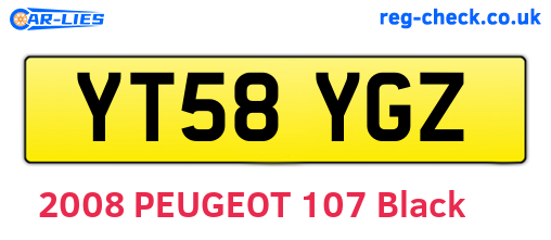 YT58YGZ are the vehicle registration plates.