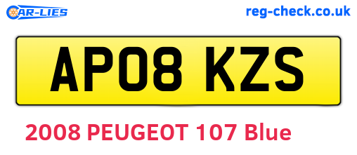 AP08KZS are the vehicle registration plates.