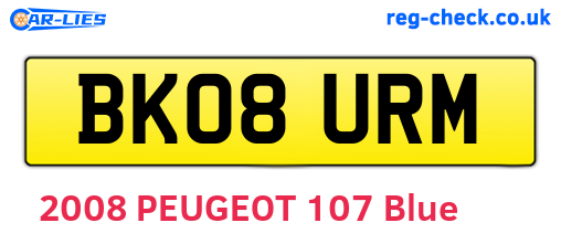 BK08URM are the vehicle registration plates.