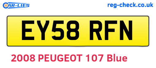 EY58RFN are the vehicle registration plates.