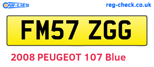 FM57ZGG are the vehicle registration plates.