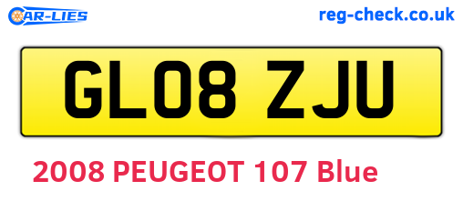 GL08ZJU are the vehicle registration plates.