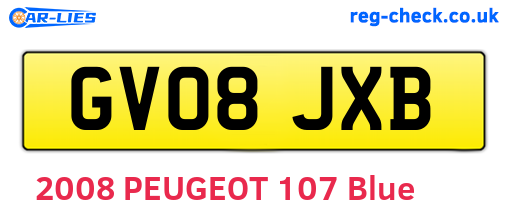 GV08JXB are the vehicle registration plates.