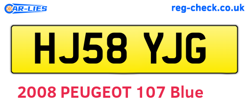 HJ58YJG are the vehicle registration plates.