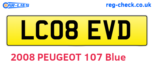 LC08EVD are the vehicle registration plates.