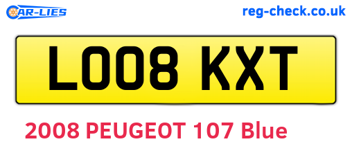 LO08KXT are the vehicle registration plates.