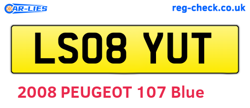 LS08YUT are the vehicle registration plates.