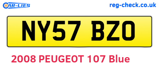 NY57BZO are the vehicle registration plates.