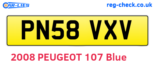 PN58VXV are the vehicle registration plates.
