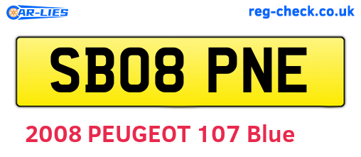 SB08PNE are the vehicle registration plates.