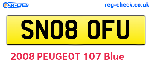SN08OFU are the vehicle registration plates.