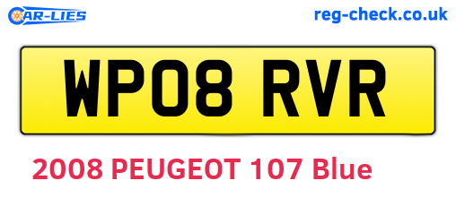 WP08RVR are the vehicle registration plates.