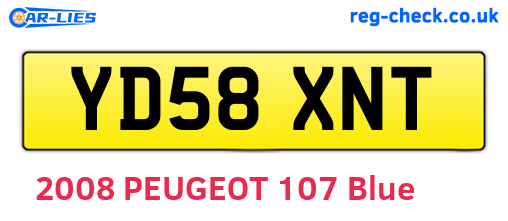 YD58XNT are the vehicle registration plates.