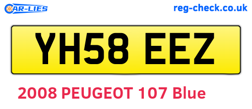 YH58EEZ are the vehicle registration plates.