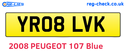 YR08LVK are the vehicle registration plates.