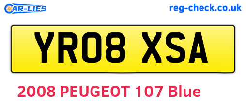 YR08XSA are the vehicle registration plates.