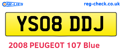 YS08DDJ are the vehicle registration plates.