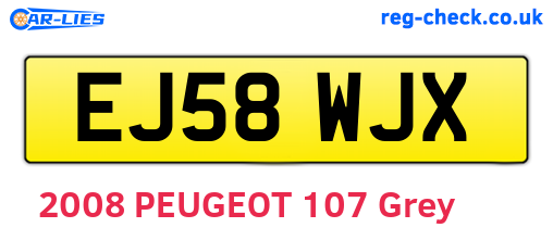 EJ58WJX are the vehicle registration plates.