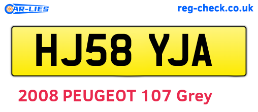 HJ58YJA are the vehicle registration plates.