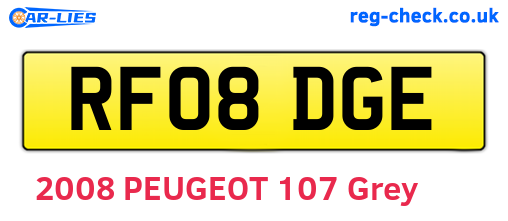 RF08DGE are the vehicle registration plates.