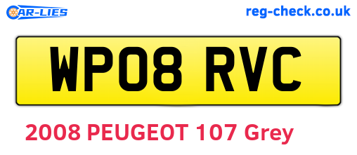 WP08RVC are the vehicle registration plates.