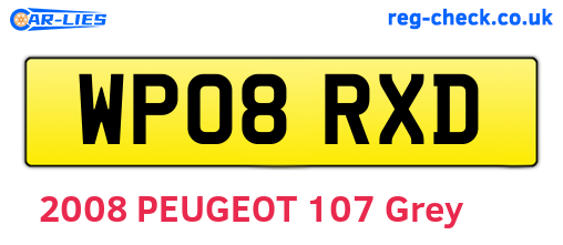WP08RXD are the vehicle registration plates.