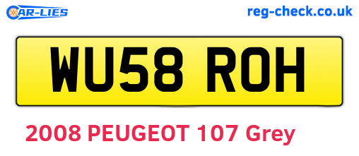 WU58ROH are the vehicle registration plates.