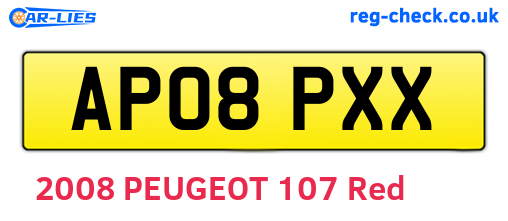 AP08PXX are the vehicle registration plates.