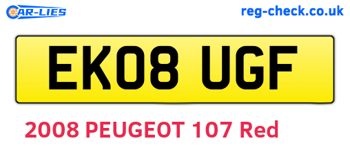 EK08UGF are the vehicle registration plates.