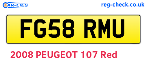 FG58RMU are the vehicle registration plates.