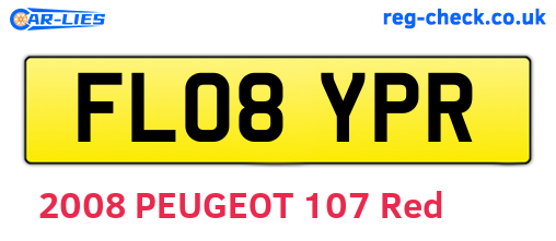 FL08YPR are the vehicle registration plates.