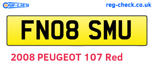 FN08SMU are the vehicle registration plates.