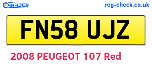 FN58UJZ are the vehicle registration plates.