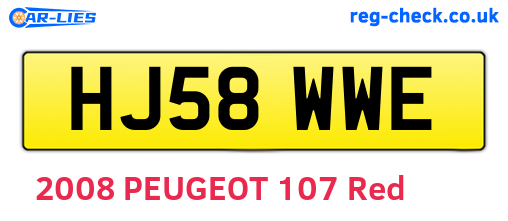 HJ58WWE are the vehicle registration plates.