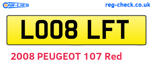 LO08LFT are the vehicle registration plates.