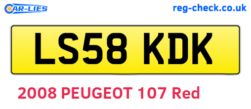 LS58KDK are the vehicle registration plates.