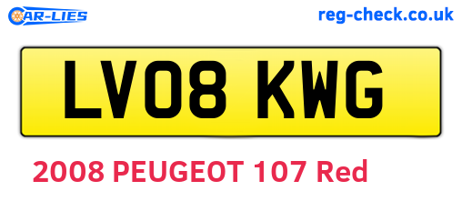 LV08KWG are the vehicle registration plates.