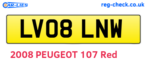 LV08LNW are the vehicle registration plates.