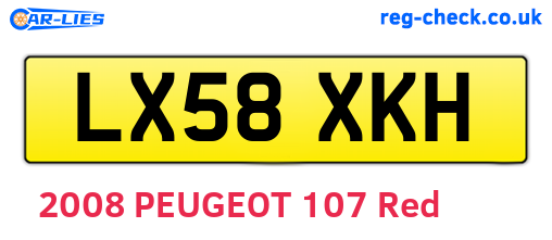 LX58XKH are the vehicle registration plates.