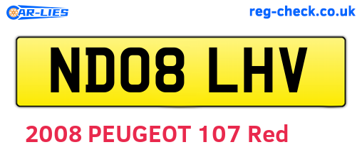 ND08LHV are the vehicle registration plates.