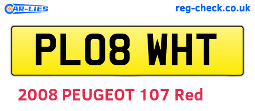 PL08WHT are the vehicle registration plates.