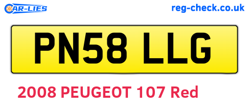 PN58LLG are the vehicle registration plates.
