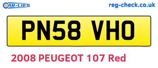 PN58VHO are the vehicle registration plates.