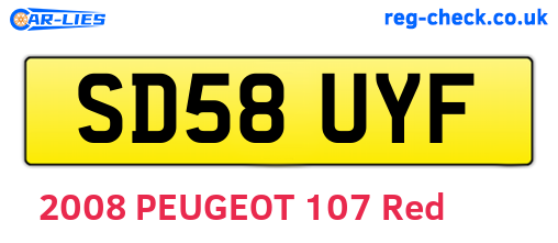 SD58UYF are the vehicle registration plates.