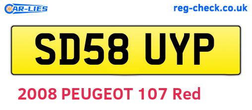 SD58UYP are the vehicle registration plates.
