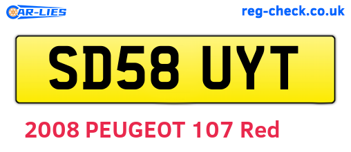 SD58UYT are the vehicle registration plates.
