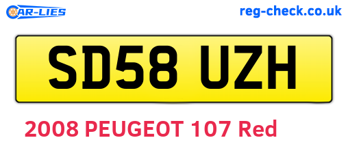 SD58UZH are the vehicle registration plates.