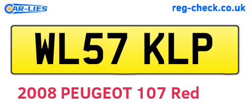WL57KLP are the vehicle registration plates.